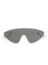 Gucci Interlocking G Shield-frame Sunglasses In White