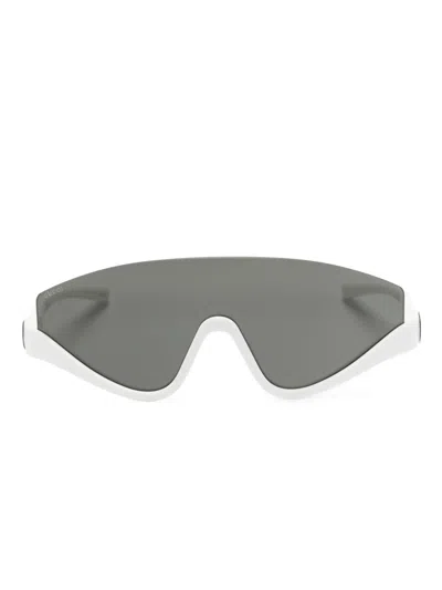 Gucci Interlocking G Shield-frame Sunglasses In White
