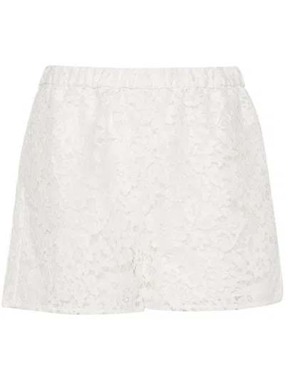 Gucci Silk Blend Lace Shorts In Off White