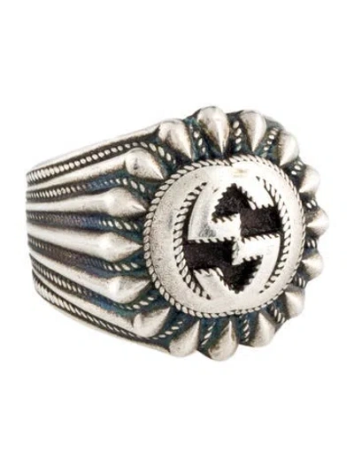 Pre-owned Gucci Interlocking G Signet Ring In Multi