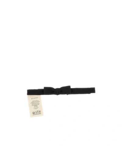 Gucci Interlocking G Silk Bow Tie In Black