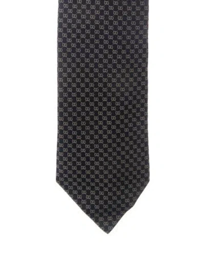 Pre-owned Gucci Interlocking G Silk Tie In Blue