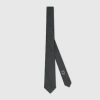 Gucci Interlocking G Silk Wool Jacquard Tie In Black