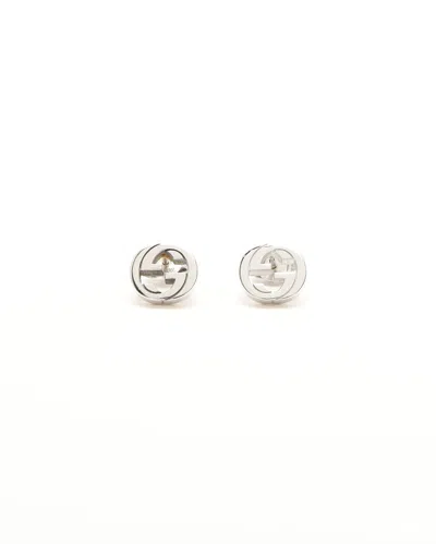 Gucci Interlocking G Silver Studs Earrings