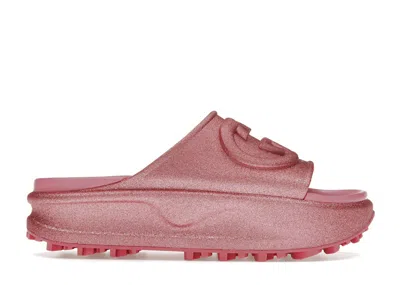 Pre-owned Gucci Interlocking G Slide Metalic Rose (women's) Sneakers In Pink