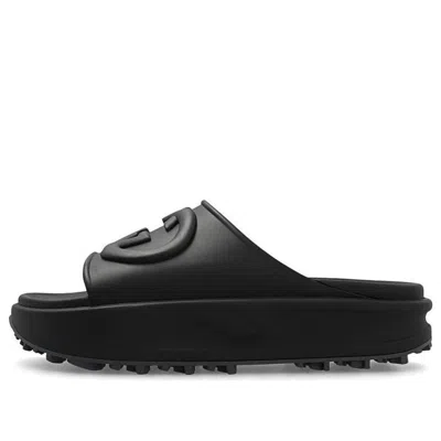 Gucci Interlocking G Slide Sandal 'black Rubber'