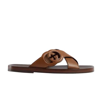 Pre-owned Gucci Interlocking G Slide Sandal 'brown'