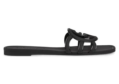 Pre-owned Gucci Interlocking G Slide Sandal Rubber (women's) Sneakers In Black
