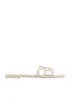 Gucci Slide Sandal With Interlocking Cut-out In White