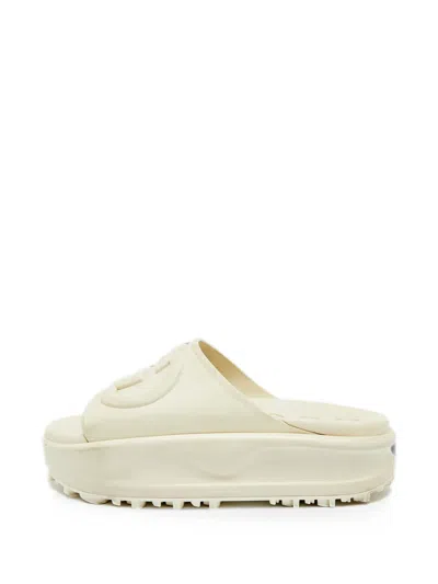 Pre-owned Gucci Interlocking G Slide Sandals In Neutral