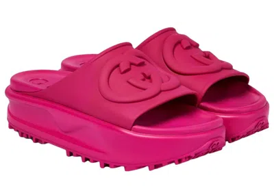 Pre-owned Gucci Interlocking G Slide (women's) Sneakers In Pink