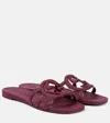 Gucci Palma Gg Rubber Flat Slide Sandals In Burgundy
