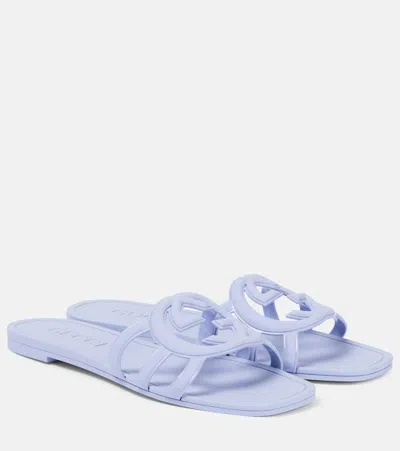 Gucci Interlocking G Slides In Purple