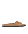 Gucci Leather Cut Flat Sole Sandals In Brown