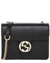 Gucci Interlocking G Small Leather Shoulder Bag In Black