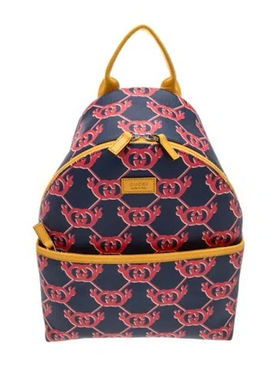Pre-owned Gucci Kids' Interlocking G Snail Printed Backpack In Blue