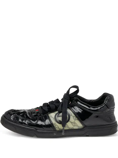 Pre-owned Gucci Interlocking G Sneakers In Black