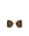 Gucci Interlocking G Square-frame Sunglasses In Nude
