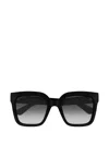 Gucci Interlocking G Squared-frame Sunglasses In Black