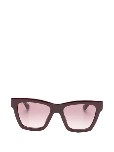 Gucci Interlocking G Square-frame Sunglasses In Brown