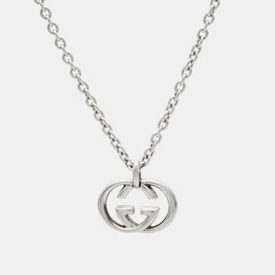 Pre-owned Gucci Interlocking G Sterling Silver Necklace