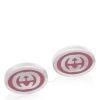 Gucci Interlocking G Sterling Silver Pink Enamel Earrings - Ybd753485001 In Pink