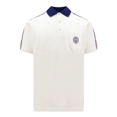 Gucci Interlocking G Stripe Detailing Polo Shirt 'white'