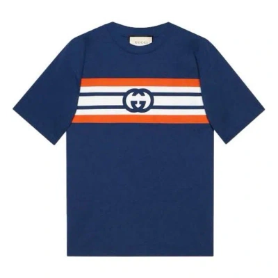 Gucci Interlocking G Stripe Print T-shirt 'blue'