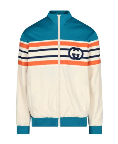 Gucci Interlocking G Striped Jacket In White
