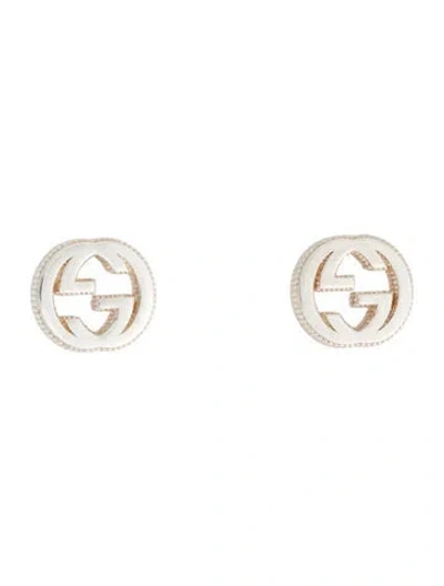 Pre-owned Gucci Interlocking G Stud Earrings In Multi