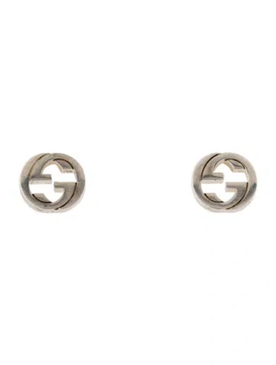 Pre-owned Gucci Interlocking G Stud Earrings In Multicolor