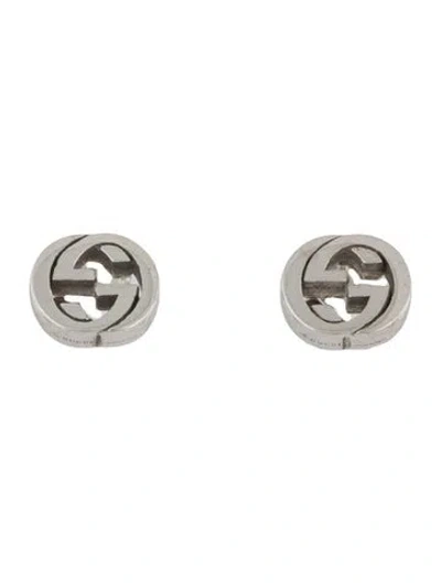 Pre-owned Gucci Interlocking G Stud Earrings In Multicolor