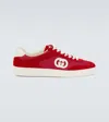 GUCCI INTERLOCKING G SUEDE AND CANVAS SNEAKERS