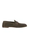 Gucci Interlocking G Suede Loafers In Brown
