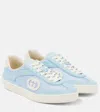 Gucci Interlocking G Suede Low-top Sneakers In White