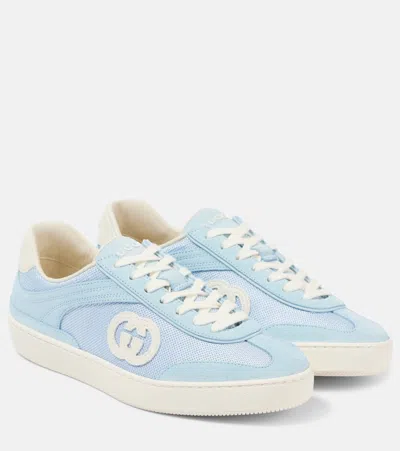 Gucci Interlocking G Suede Low-top Sneakers In Blue