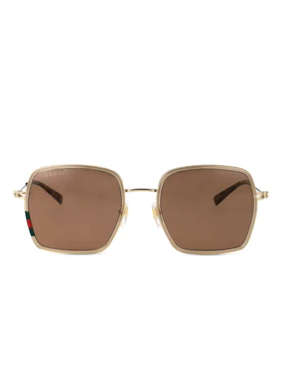 Gucci Squared Sunglasses Gg1848 S 003 In Gold