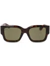 Gucci Interlocking G Square-frame Sunglasses In 褐色