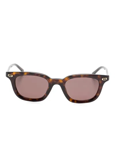 Gucci Interlocking G Sunglasses In Brown