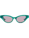 Gucci Cat-eye Frame Sunglasses In Grün