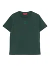 Gucci Women Cotton T-shirt With Gg Incrocio Logo Detail In Green