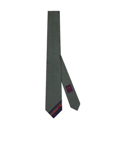 Gucci Interlocking G Textured Silk Tie In Black