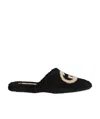 Gucci Interlocking-g Textured Slippers In Black