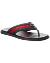 Gucci Interlocking G Thong Sandal In Green