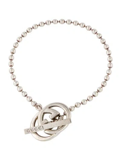 Pre-owned Gucci Interlocking G Toggle Bracelet, 6.75" In Multi