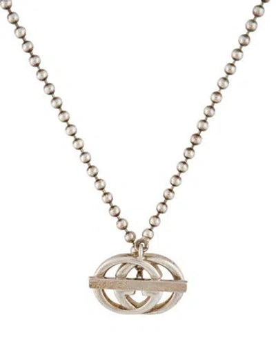 Pre-owned Gucci Interlocking G Toggle Necklace, 17" In Multi