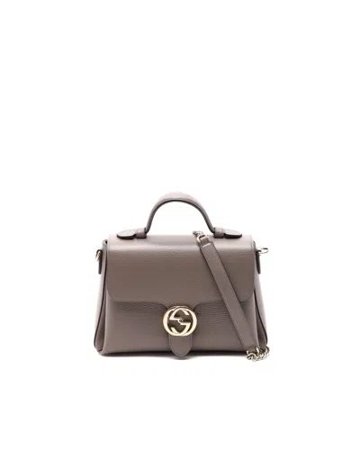 Gucci Interlocking G Top Handle Bag In White