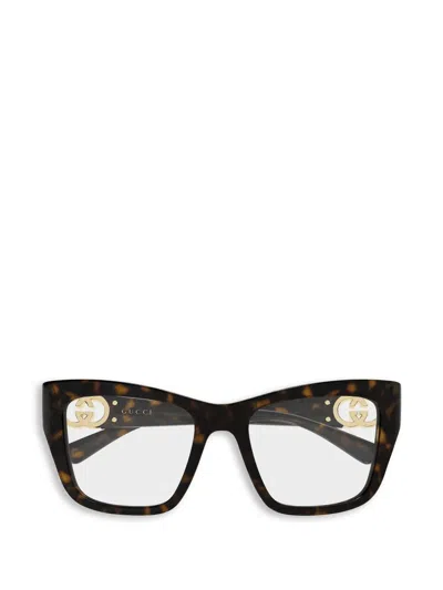 Gucci Interlocking G Tortoiseshell-effect Glasses In Brown