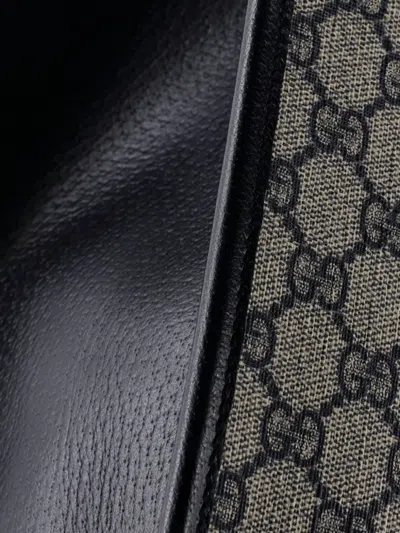 Pre-owned Gucci Interlocking G Tote Gg Coated Canvas And Leather Small Satchel In Blue