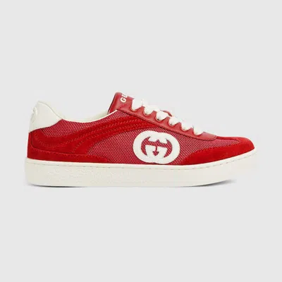 Gucci Kids' Interlocking G Trainer In Red